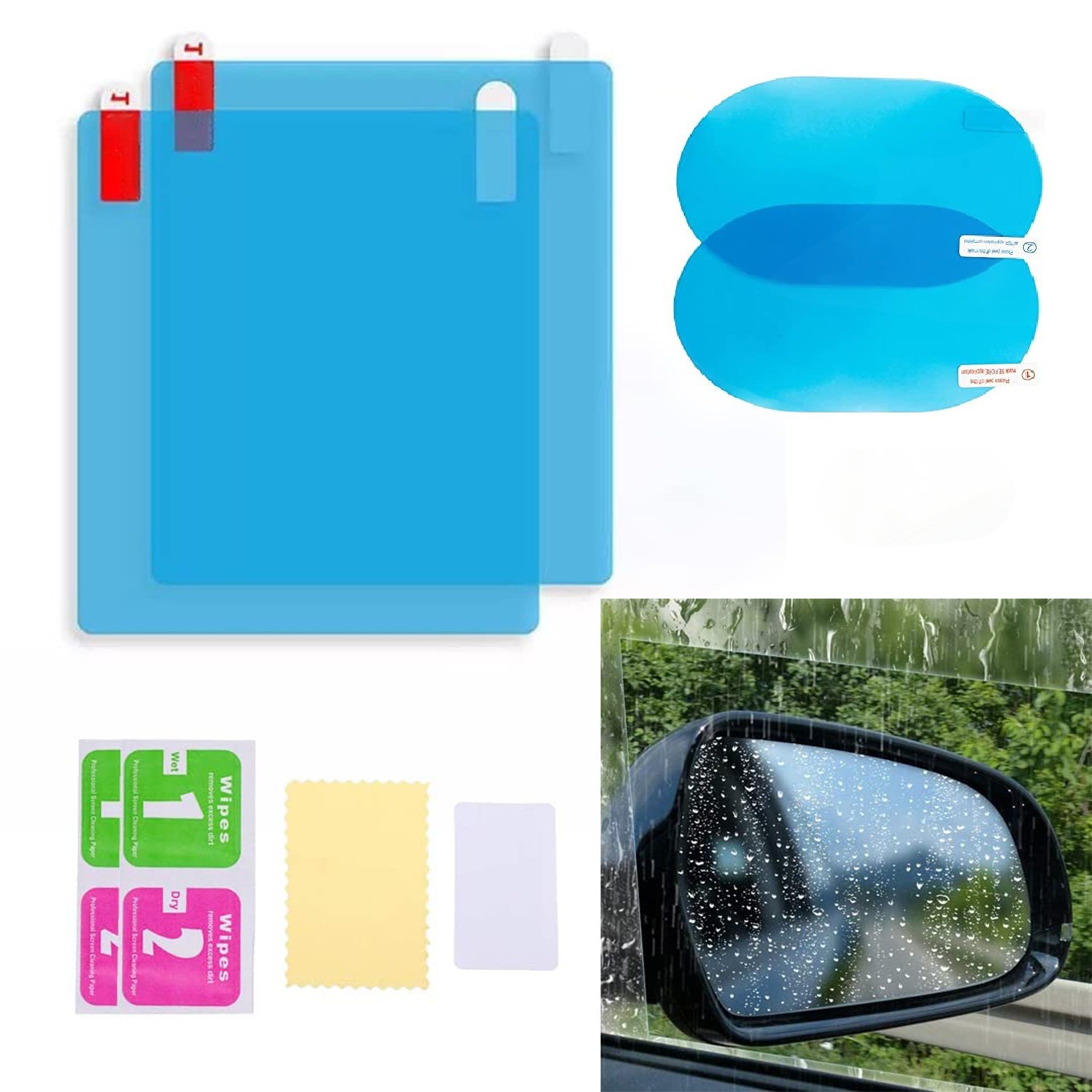 Premium Side Mirror Waterproof Rain/Fog Protection Sheet