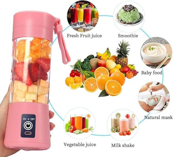 6 Blade USB Rechargeable Portable Juicer Blender – 380ml