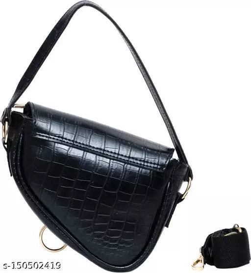 Stylish Curve Shape Croco Sling Bag