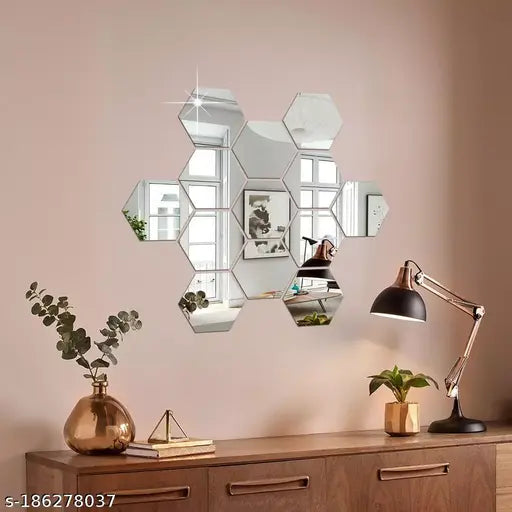 Mirror Stickers for Wall | Wall Mirror Stickers | Wall Stickers for Hall Room | Bed Room | Kitchen Etc.