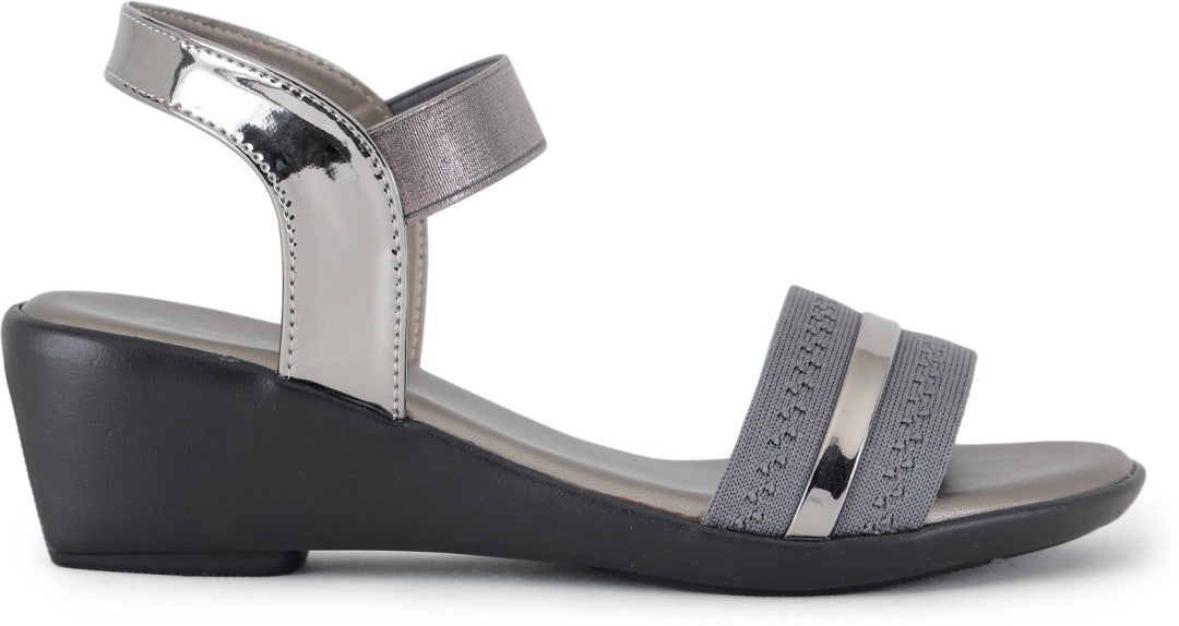 New Premium Quality Gun Metal Ladies Comfortable Wedges Sandal for Women's & Girl⭐