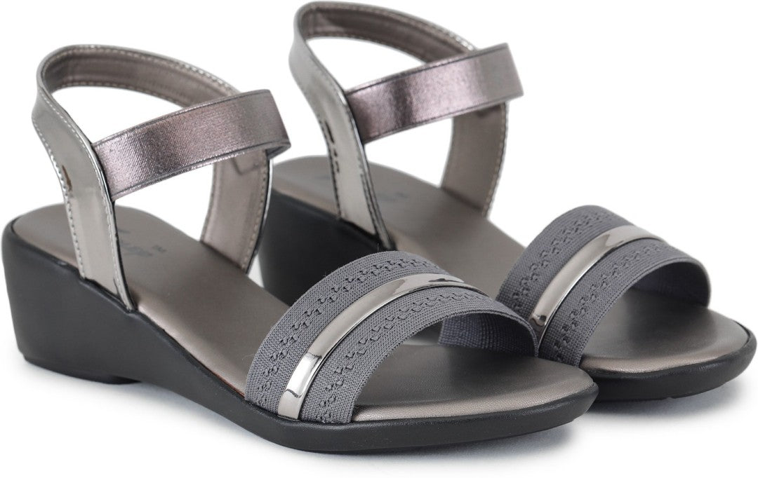 New Premium Quality Gun Metal Ladies Comfortable Wedges Sandal for Women's & Girl⭐