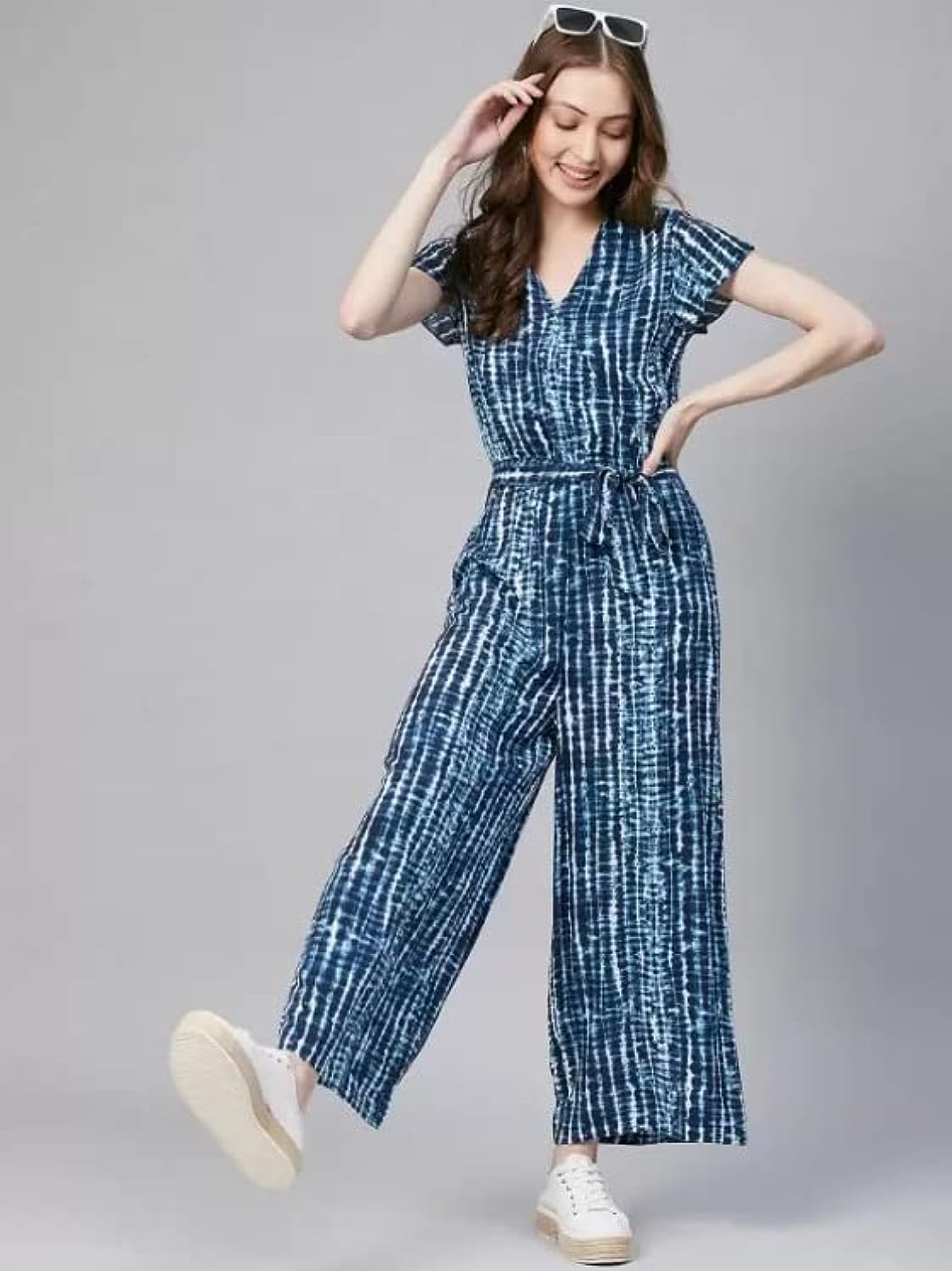 Trendy WOMEN SELF DESIGN RAYON PRINTED JUMPSUITS