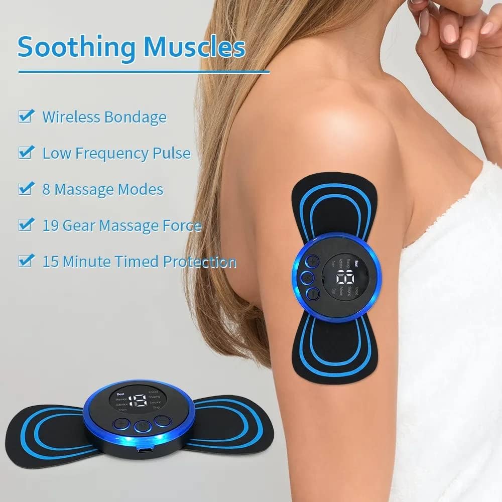 Pain Relief & Fat Burner Portable (8 in 1) Rechargeable Full Body Massager for Pain Relief, butterfly mini massager, ems massager, neck massager for cervical pain, mini massager, For Shoulder, Arms, Legs For (Man & Women)