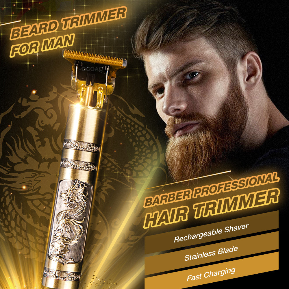 Rechargeable Cordless Waterproof Professional Hair Clipper Beard Mustache Trimmer Powerful Electric Razor for Men & Women, Multicolor with 4 Guide Combs (1 Year Warranty)