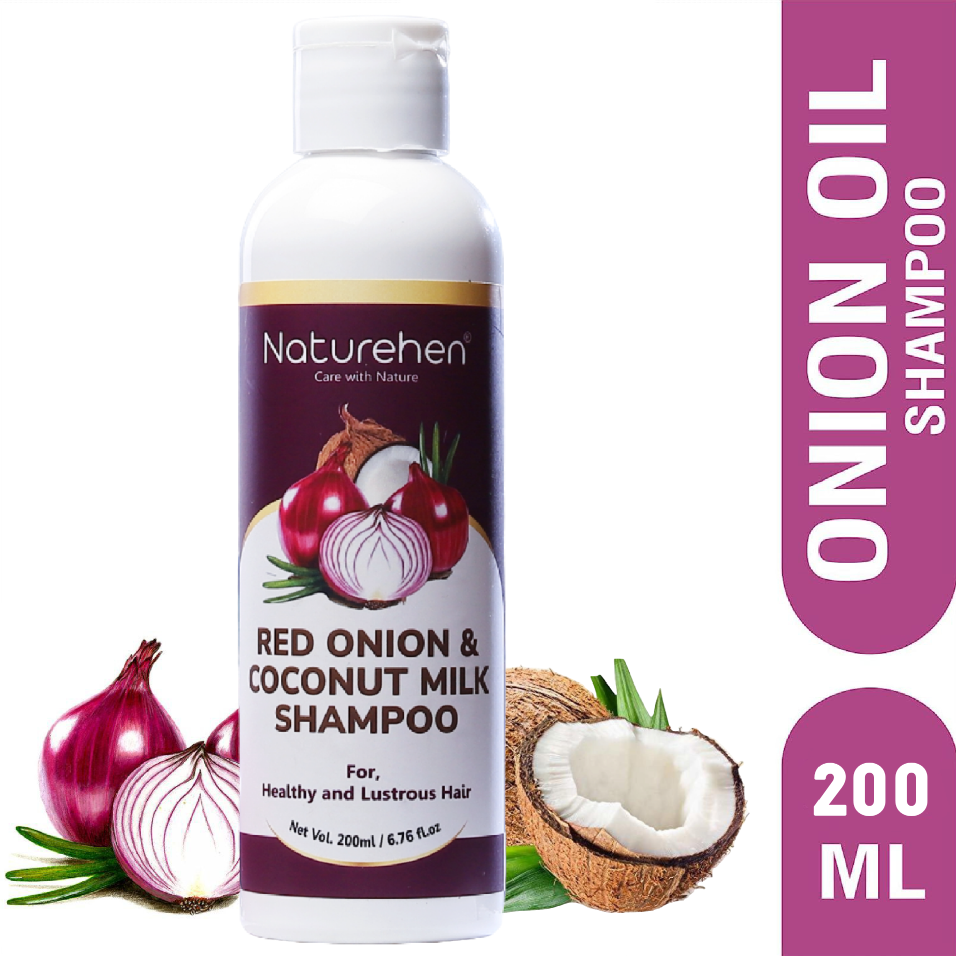 Naturehen Red Onion Oil & Shampoo Combo With Powerful Hair Growth Serum ( Hair Oil  100ml+ Shampoo 200ml + Hair Serum 30ml ) 1 Month Kit with Combo applicator