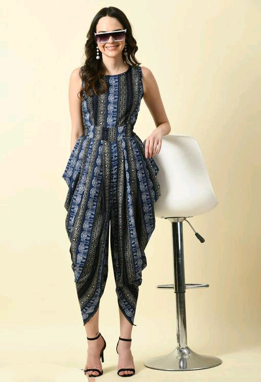 Best Selling Printed Dhoti Jumpsuit One Piece Dress For Girls & Women's, Attractive Prints