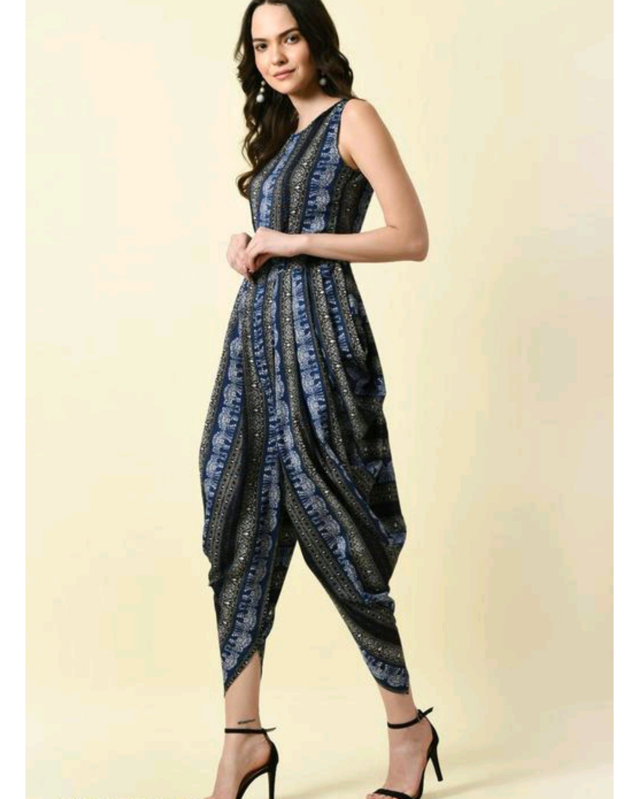 Best Selling Printed Dhoti Jumpsuit One Piece Dress For Girls & Women's, Attractive Prints