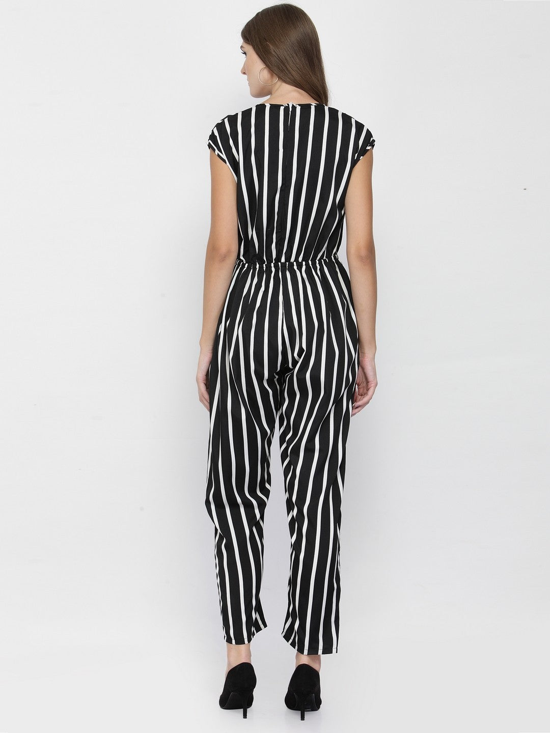 Classic Elegant Colorful Striped Crepe Jumpsuits For Women & Girls😍👌