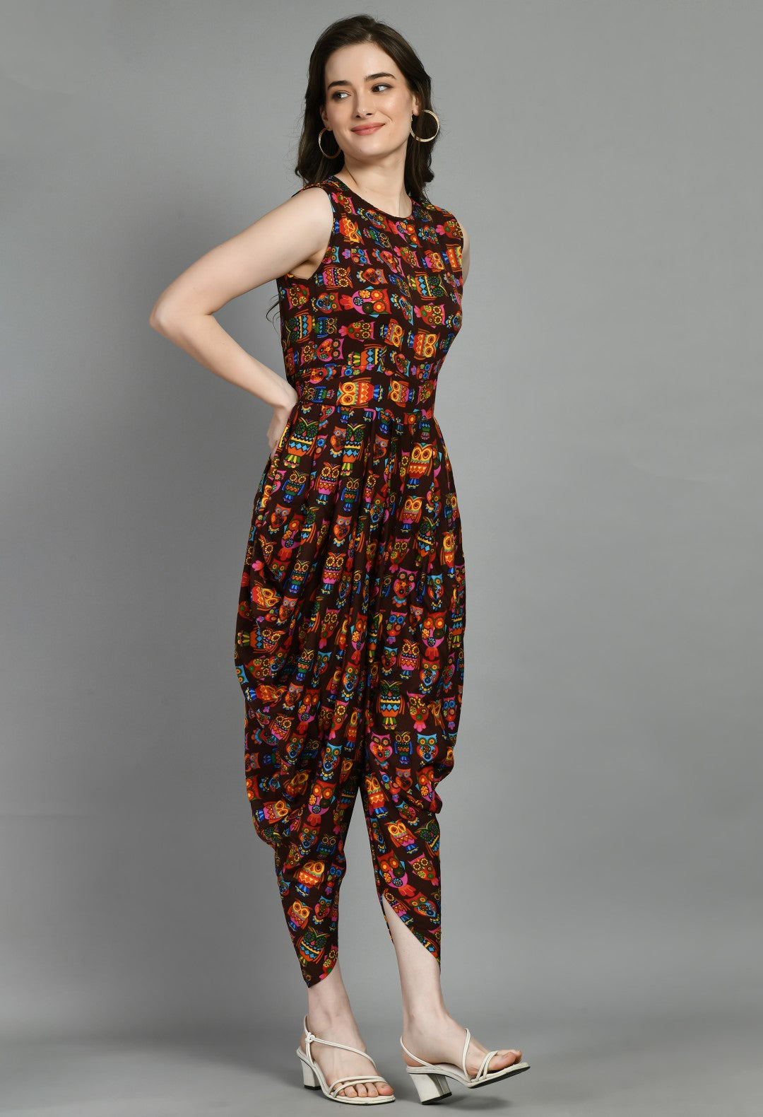 Latest Designs of Printed Dhoti Jumpsuit One Piece Dress For Women & Girls