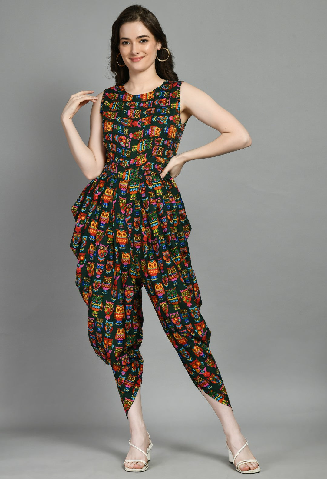 Latest Designs of Printed Dhoti Jumpsuit One Piece Dress For Women & Girls