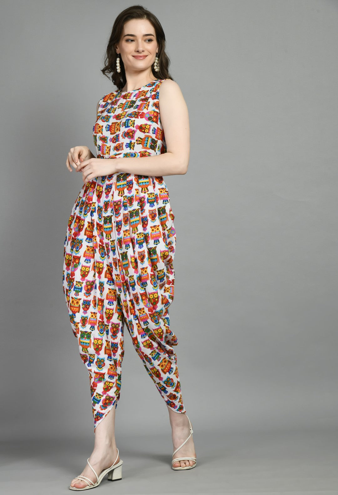 Latest Designs of Printed Dhoti Jumpsuit One Piece Dress For Women & Girls