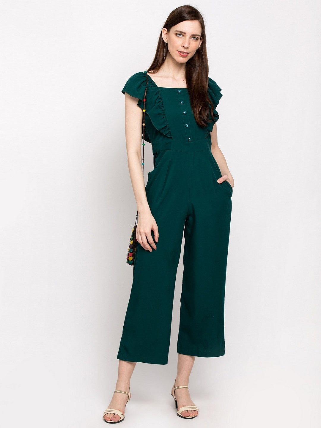 Diva Attractive Women's Ankle Length Jumpsuit Maxi Sleeveless Crepe A-Line Dress