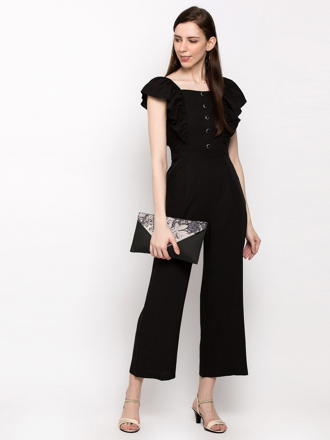 Diva Attractive Women's Ankle Length Jumpsuit Maxi Sleeveless Crepe A-Line Dress