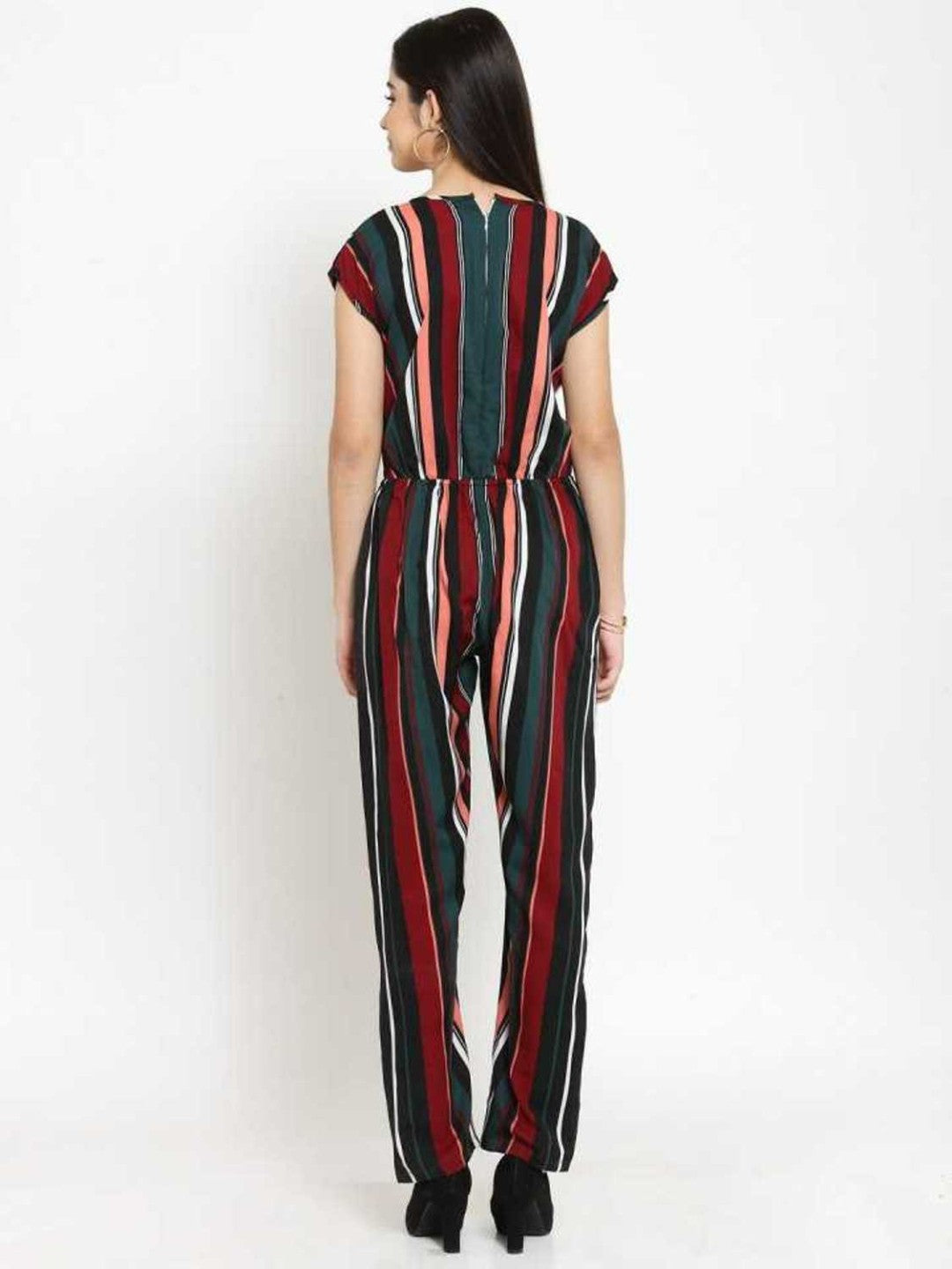 Classic Elegant Colorful Striped Crepe Jumpsuits For Women & Girls😍👌